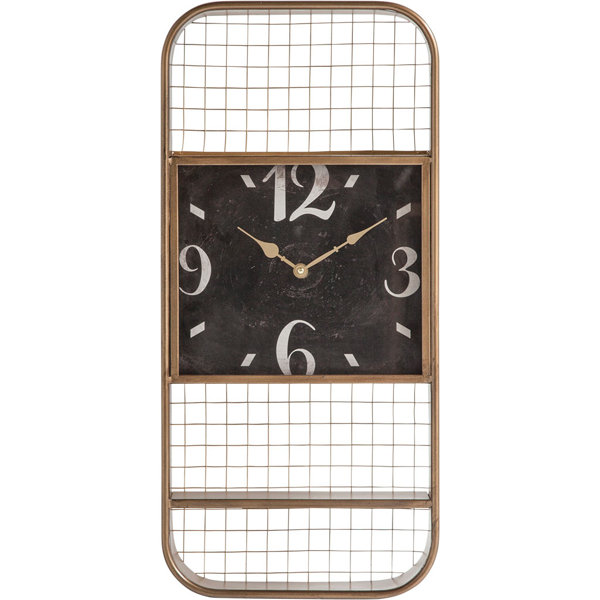 Rectangular Copper Metal Wall Clock Joss & Main